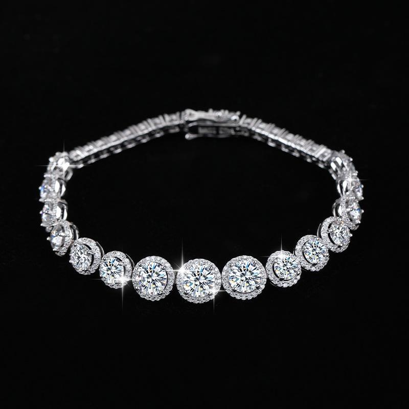 【#Y78】(Eliza)925 Sterling Silver Synthetic Moissanite bracelet