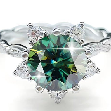 【#Y97】(Cecil) 925 Sterling Silver Synthetic Moissanite rings