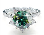 【#Y97】(Cecil) 925 Sterling Silver Synthetic Moissanite rings