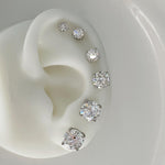 【#Y99】(May)925 Sterling Silver Synthetic Moissanite earrings