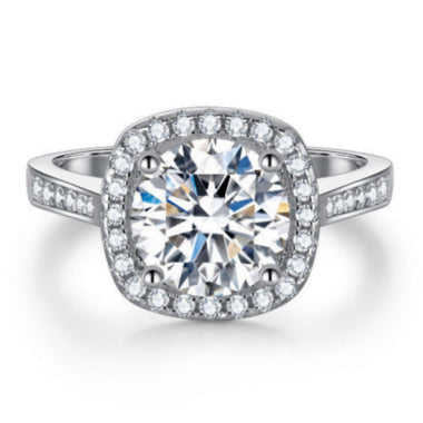 【#01】（Princess）925 Sterling Silver Synthetic Moissanite rings