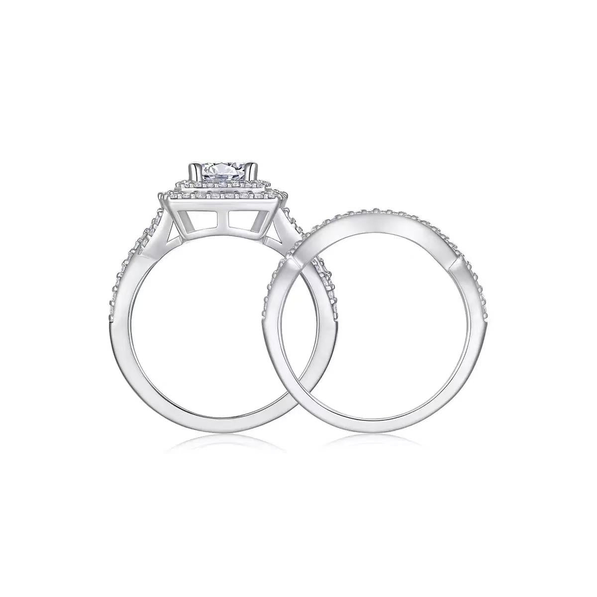 【#A373】（Phedra）925 Sterling Silver Synthetic Moissanite rings