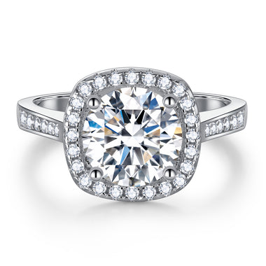 【#01】（Princess）925 Sterling Silver Synthetic Moissanite rings